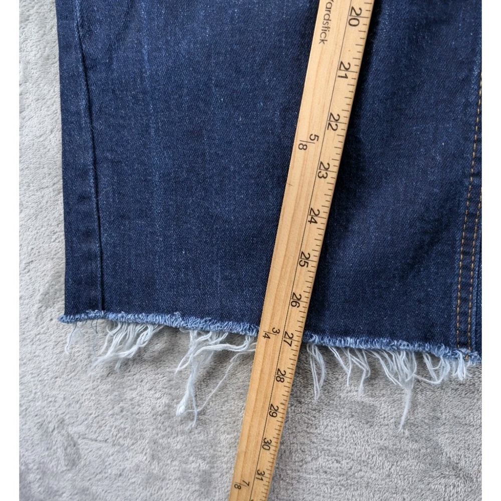 Oat New York Women's Sz 8/29 Wide Leg High Rise Blue Raw Hem Cotton Blend EUC - Picture 4 of 8